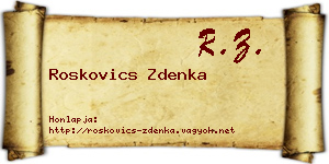 Roskovics Zdenka névjegykártya